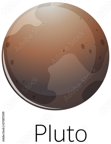 Isolated pluto on white background