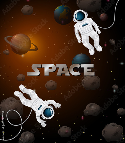 Astronaut in space scene