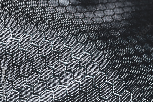 Fabric background with hexagonal cells. textile material