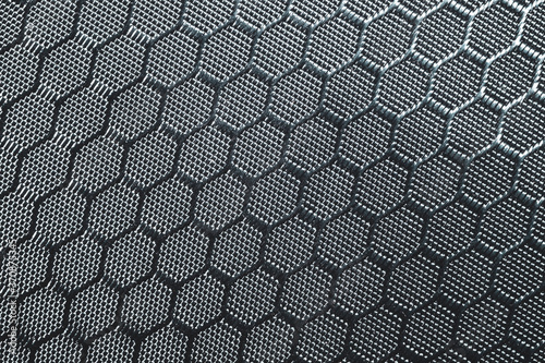 Fabric texture with hexagonal cells. textile background. woven material