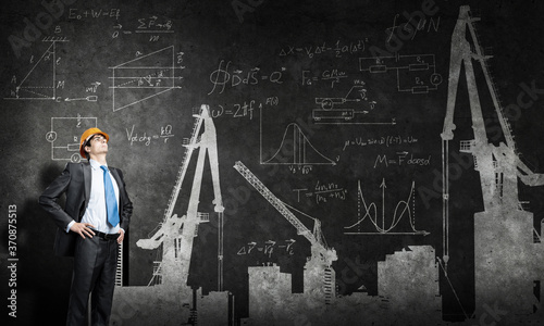 Obraz na płótnie Male engineer w salonie