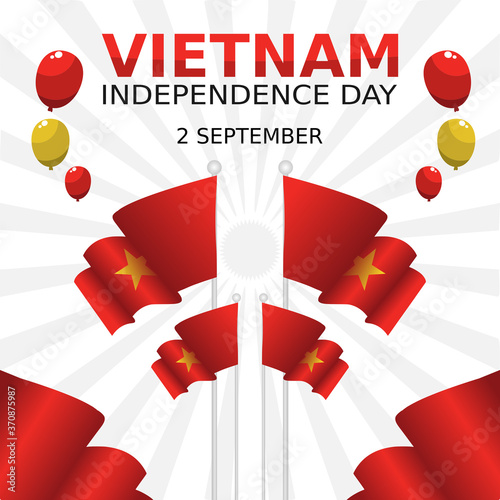 vector graphic of Vietnam independence day good for Vietnam independence day celebration. flat design. flyer design.flat illustration. national day. independence day. celebration.