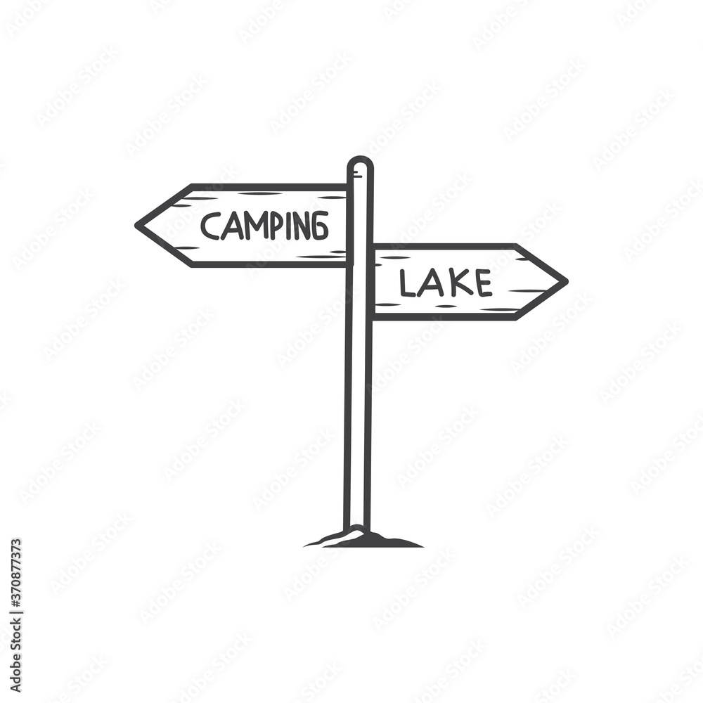 Camping icon vector illustration, directions for places Camping icon vector illustration, directions for places