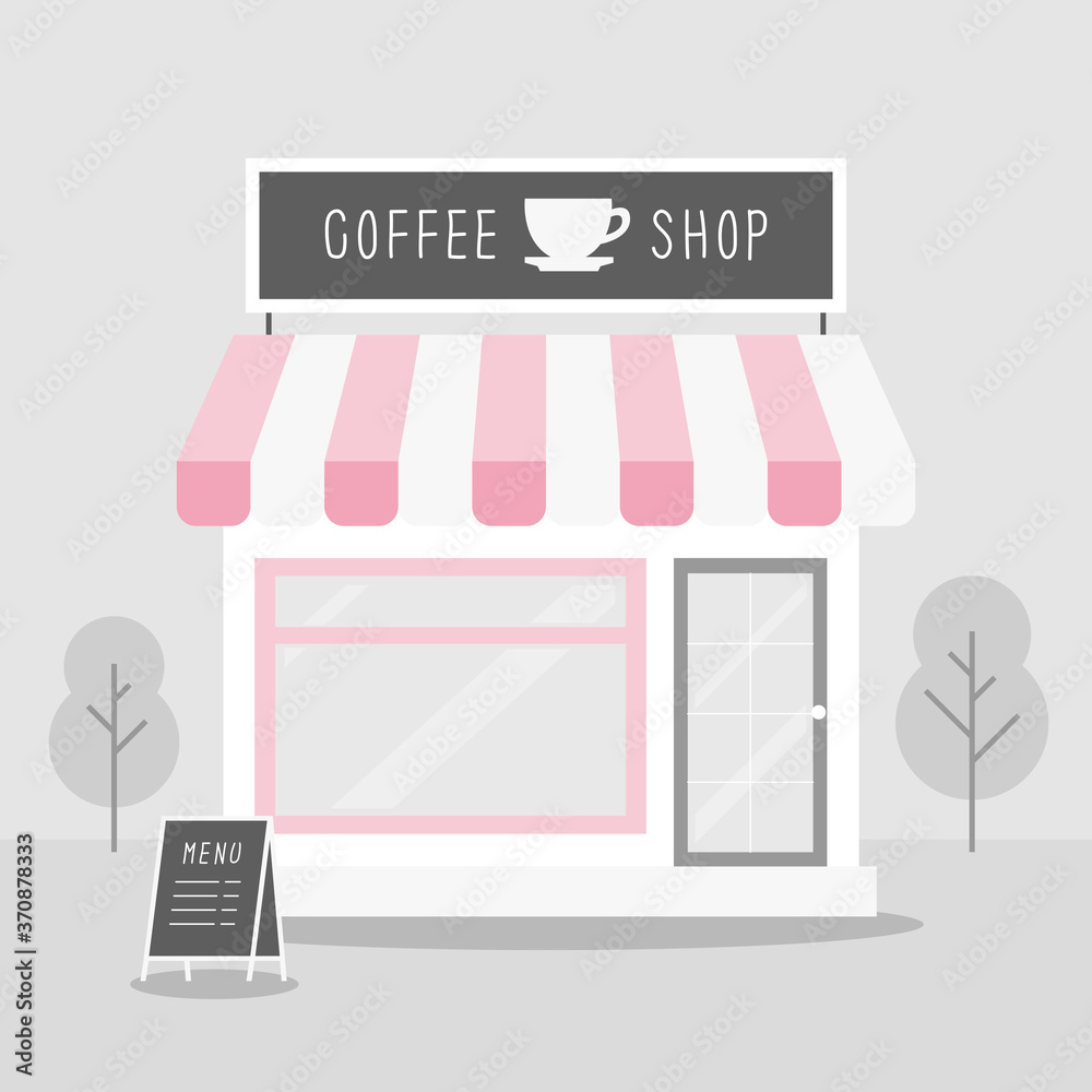 Coffee shop façade vector illustration. Coffee shop façade vector illustration.