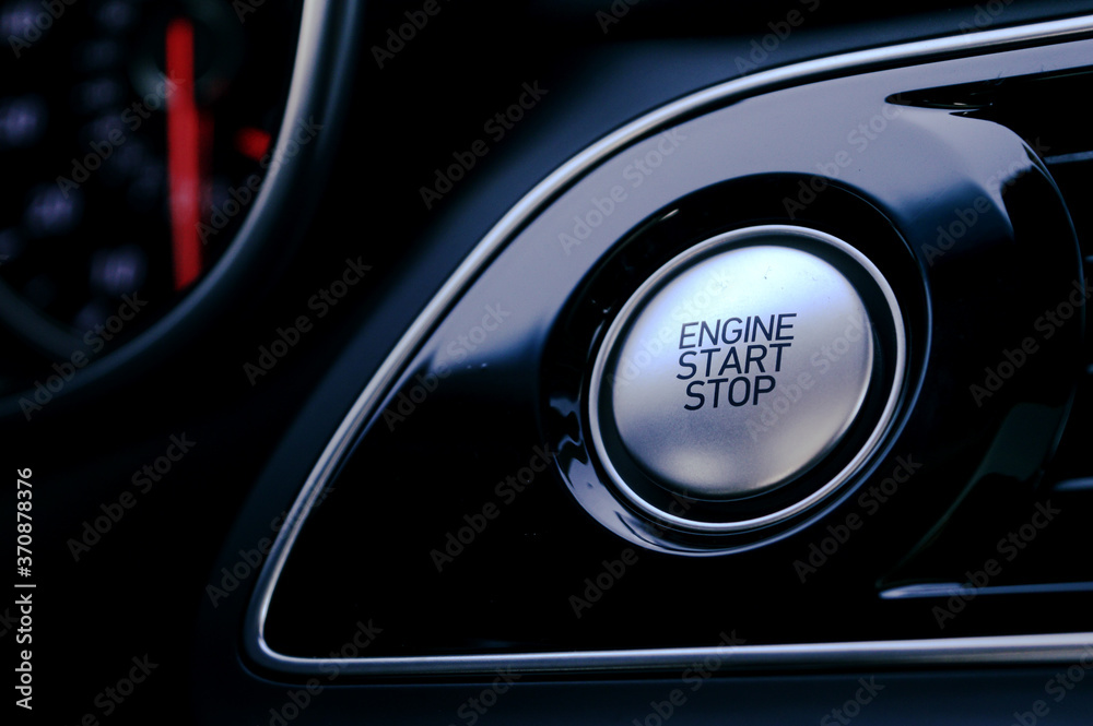 Electronic push to start ignition for a high end luxury vehicle. 