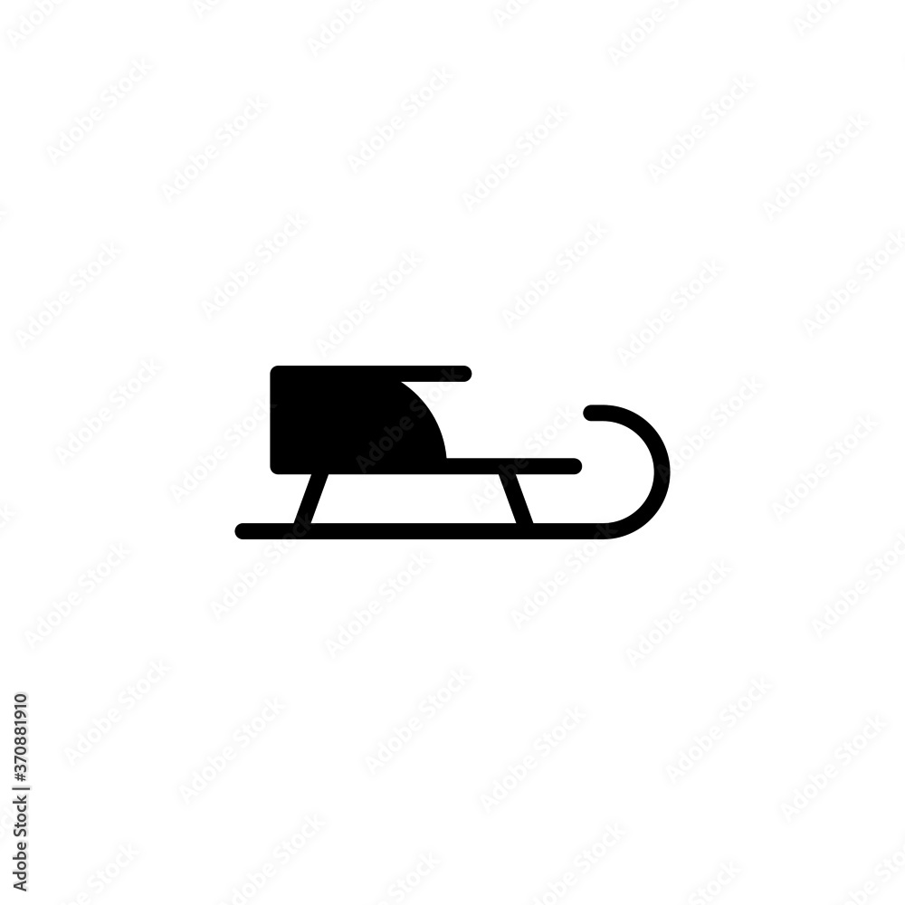 Tobogganing icon  in black flat glyph, filled style isolated on white background