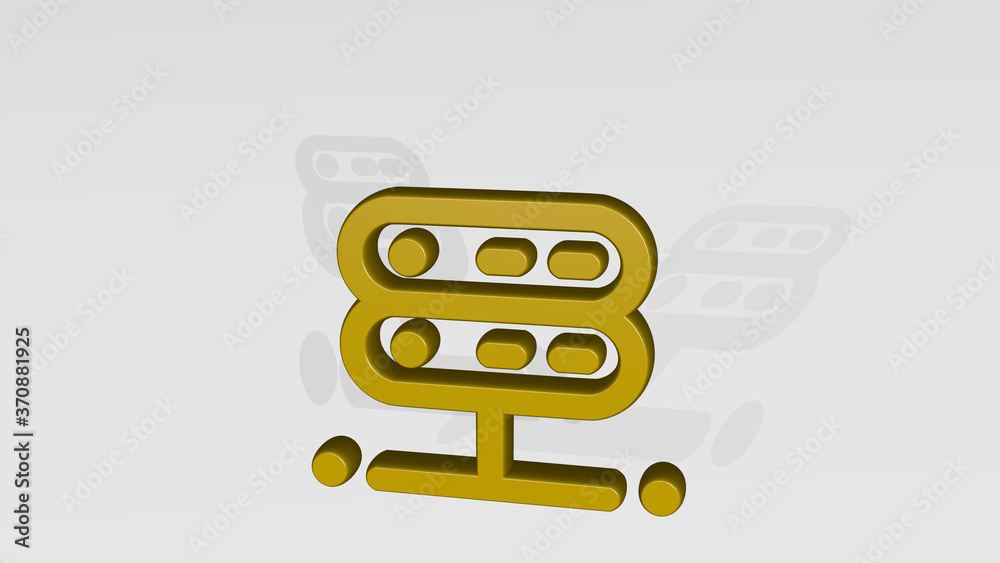SERVER 3D icon casting shadow. 3D illustration. data and computer SERVER 3D icon casting shadow. 3D illustration. data and computer