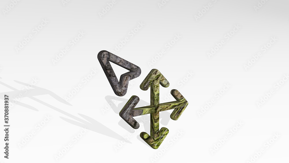 cursor select 3D icon standing on the floor. 3D illustration. arrow and design cursor select 3D icon standing on the floor. 3D illustration. arrow and design