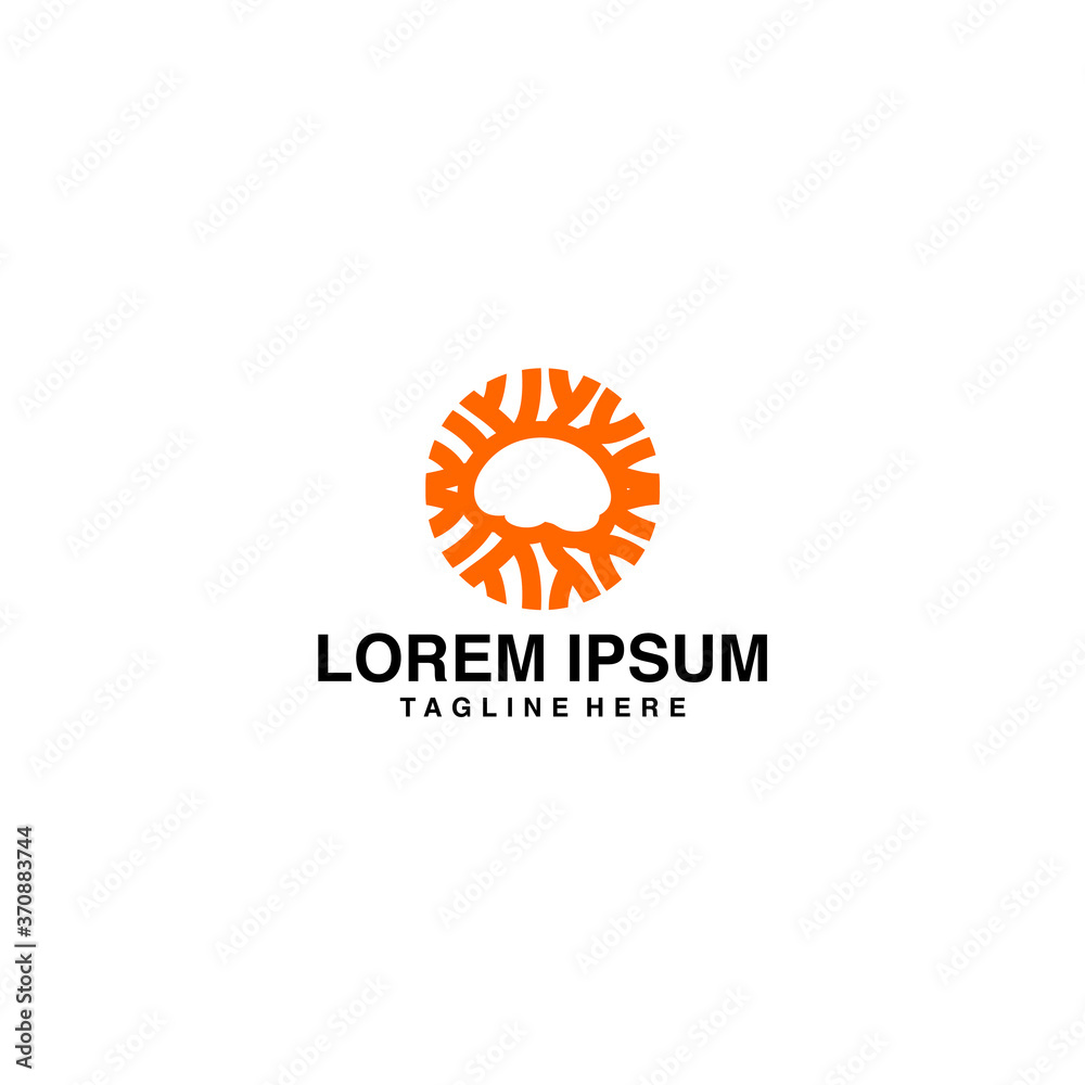 Brain Logo Vector Ikon Ilustrasi Brain Logo Vector Ikon Ilustrasi