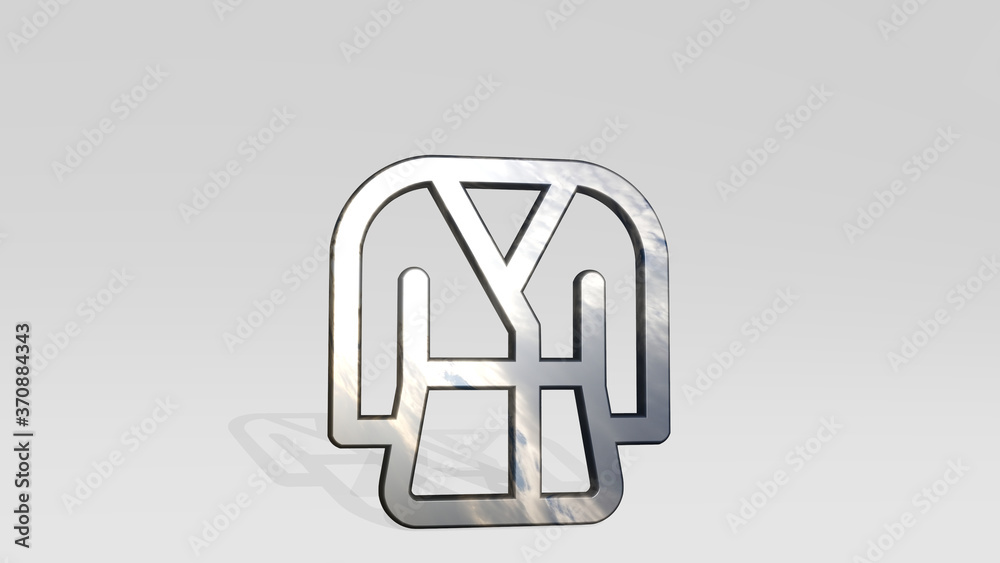 bathroom robe 3D icon standing on the floor. 3D illustration. background and clean