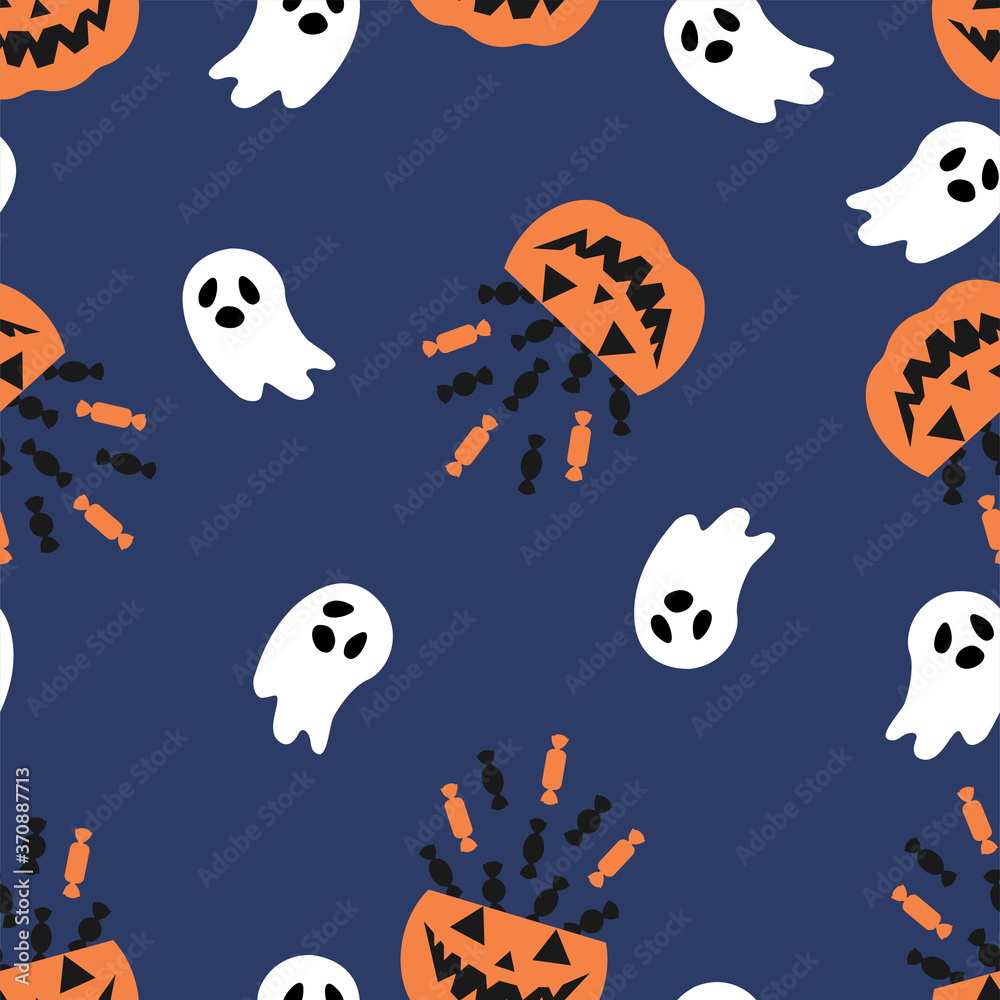 Halloween Seamless Pattern with Pumpkins Halloween Seamless Pattern with Pumpkins