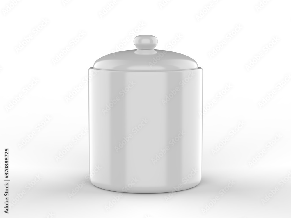 Blank jar for branding and mockup design. 3d render illustration.
