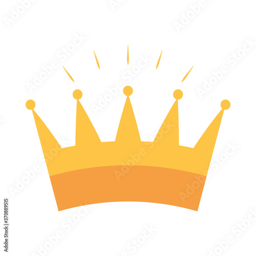 gold crown monarchy royalty flat icon design