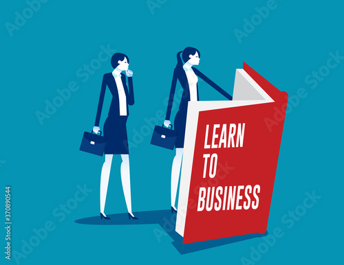 A business person learning to business for a investment next step