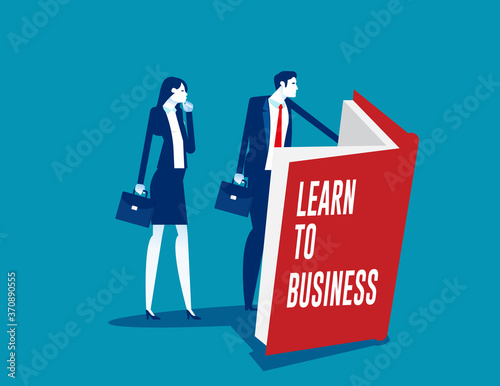 A business person learning to business for a investment next step