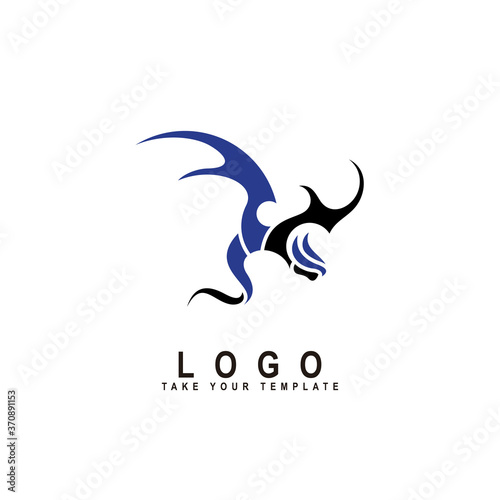 dragon logo, fantasy animal design template
