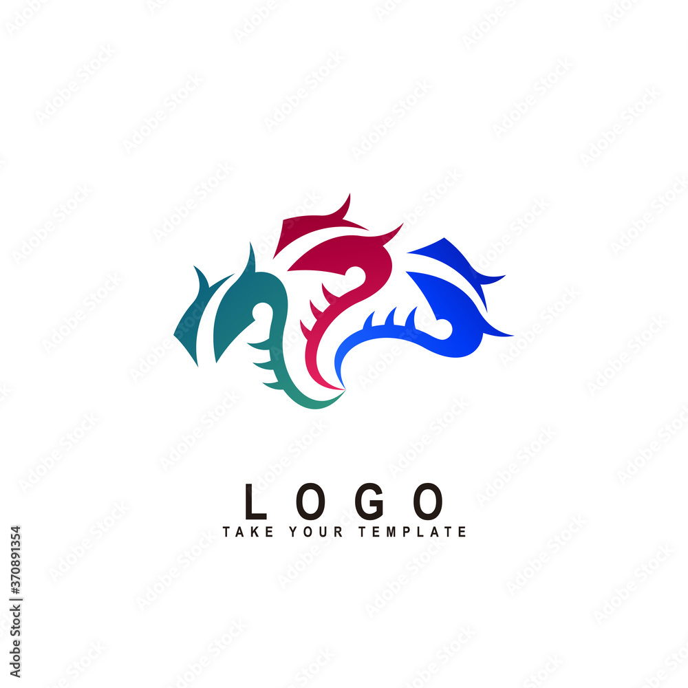 dragon logo, fantasy animal design template dragon logo, fantasy animal design template