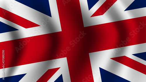 realistic united kingdom flag waving vector