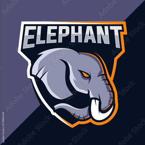 Elephant mascot esport logo design
