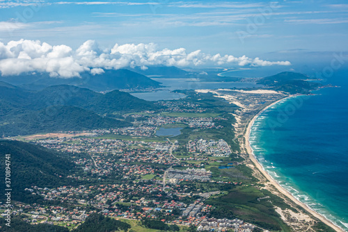 aerial view to islands of Florianopolis in Brazil