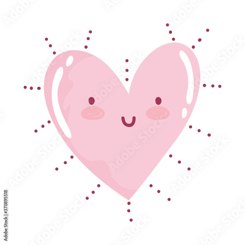 cute love heart romantic cartoon isolated icon design