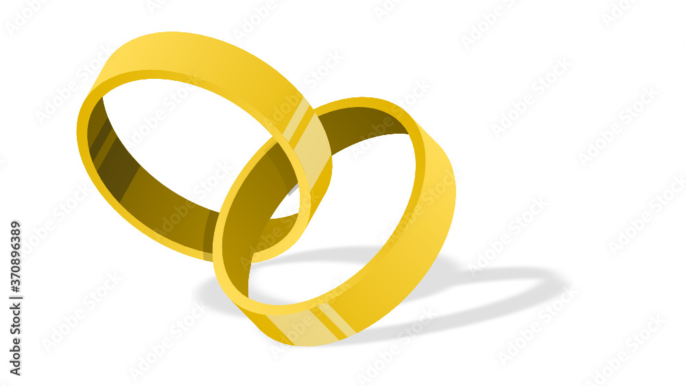 Interlocking golden wedding rings. Interlocking golden wedding rings.