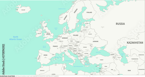 European Countries map. Det...