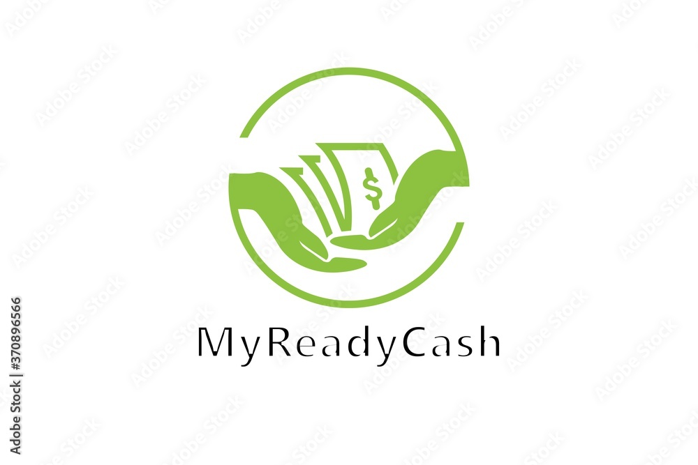 money logo combination.  Ready cash symbol or icon. Unique cash and digital logotype design template