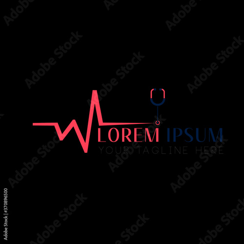 heart and heartbeat symbol cardiology illustration vector logo design for medical and heart beat logo.