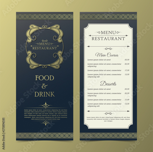 Restaurant or cafe menu design template