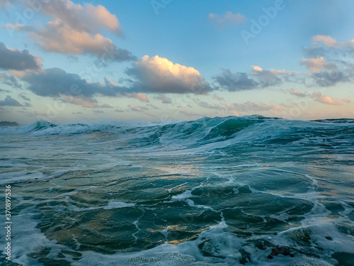 Sea and clouds. The seascape is beautiful. Background image wallpaper