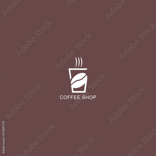 Cup of coffee. Coffee shop logo. Simple natural home logo design, cafe or restaurant logo, coffee and tea shop for business.