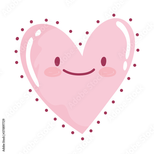 happy love heart romantic cartoon isolated icon design
