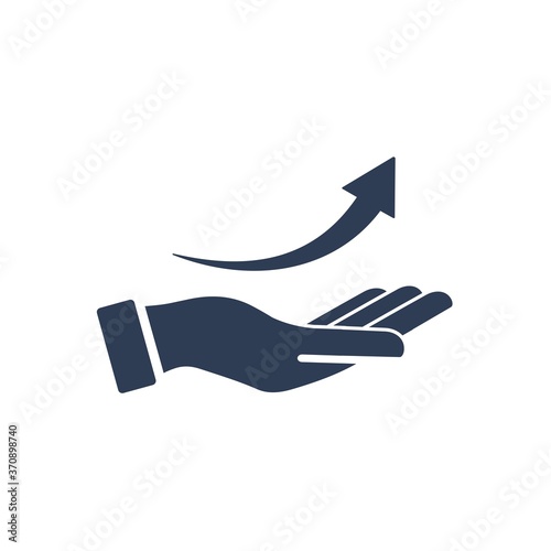 Wallpaper Mural Hand and arrow to the up. Vector  icon isolated on white background. Torontodigital.ca