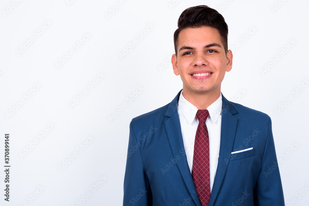 Portrait of happy young handsome multi ethnic businessman in suit Portrait of happy young handsome multi ethnic businessman in suit