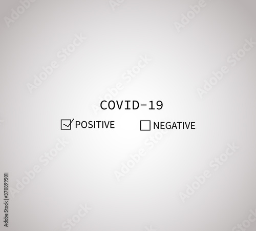 Test tube with blood sample for COVID-19, Coronavirus test. Positive test result Coronavirus Covid-19. Vector illustration.
