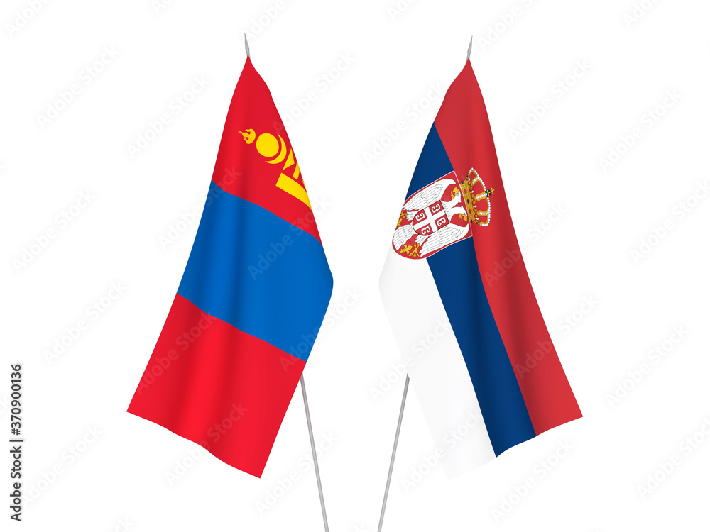 Serbia and Mongolia flags