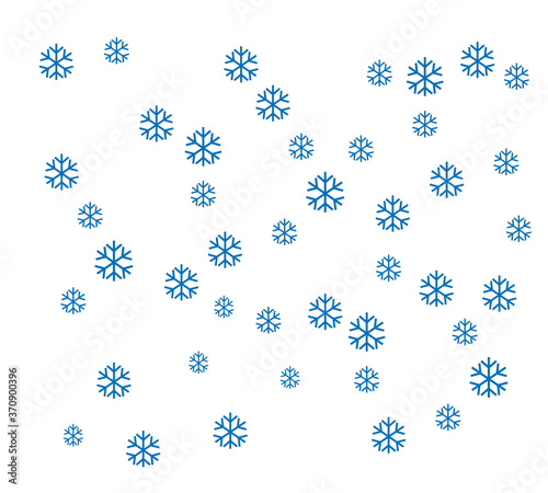 Snowflakes falling macro vector graphics, christmas snowflakes confetti falling scatter backdrop. Winter xmas snow background. Airy flakes falling and flying winter seasonal weather vector.snowflakes