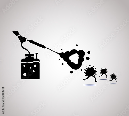 Spraying Anti-Bacterial Sanitizer Spray icon,Sanitizer Dispenser icon, infection control concept. Sanitizer to prevent colds, virus, Coronavirus, flu. Spray bottle. Alcohol spray icon. 