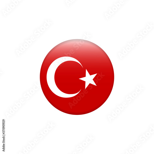 Vector flag button series - Turkey