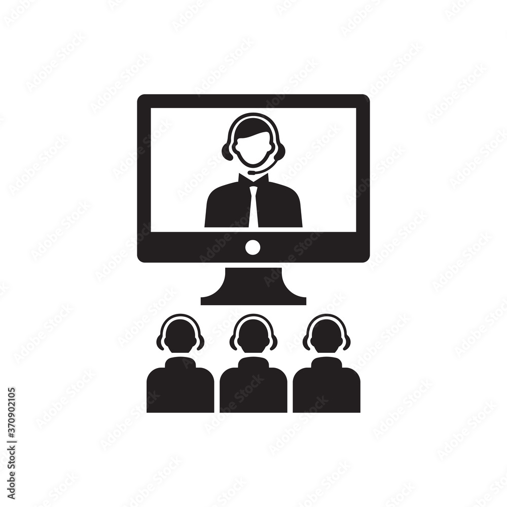 Conference video call icon black vector illustration Conference video call icon black vector illustration