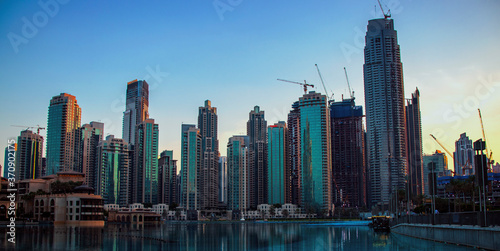 Downtown area in Dubai, View from Dubai mall