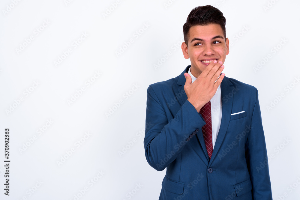 Portrait of happy young handsome multi ethnic businessman in suit Portrait of happy young handsome multi ethnic businessman in suit