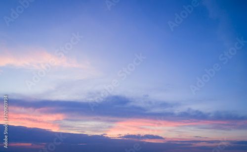 Sunset sky with multicolor clouds