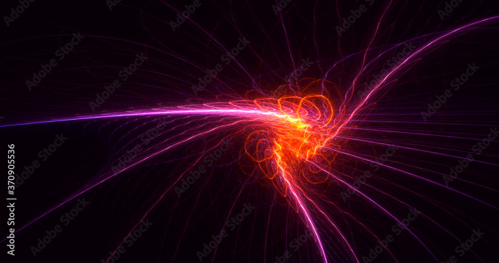 Fototapeta premium 3D rendering abstract red fractal light background