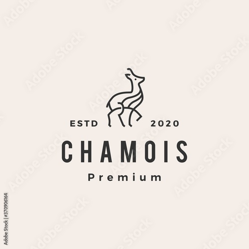chamois hipster vintage logo vector icon illustration
