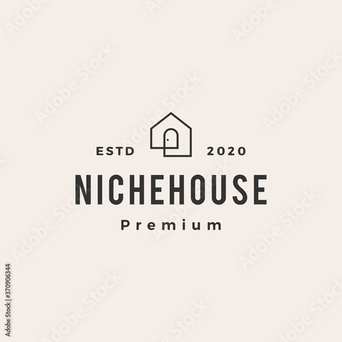 niche door house hipster vintage logo vector icon illustration