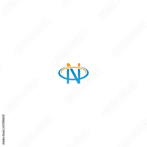 N Letter circle Logo, Concept Letter N + icon circle illustration