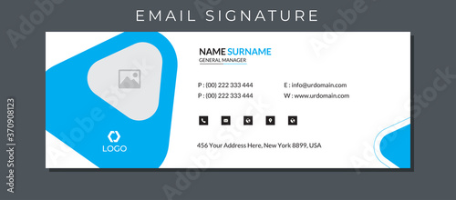 Email signature with an author photo place modern layout