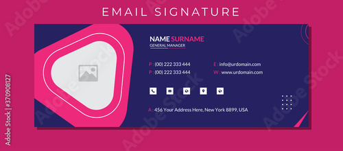 Business email signature with an author photo place modern and minimalist layout
